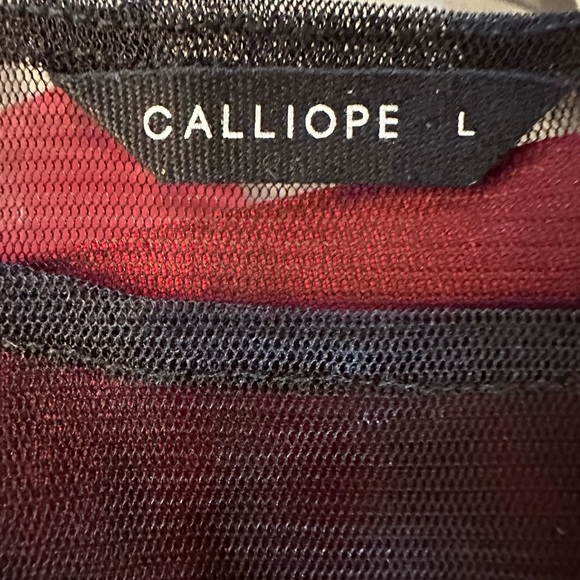 CALLIOPE BLACK WOMEN’S PEARL SHEER MESH SHORT SLEEVE TOP SIZE L - Picture 4 of 4